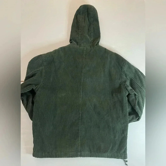 3 FOR $15 Vintage Express Dark Green Corduroy 1/4 Zip Pullover Size S - Picture 7 of 11